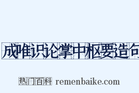 成唯识论掌中枢要造句是什么意思的图片